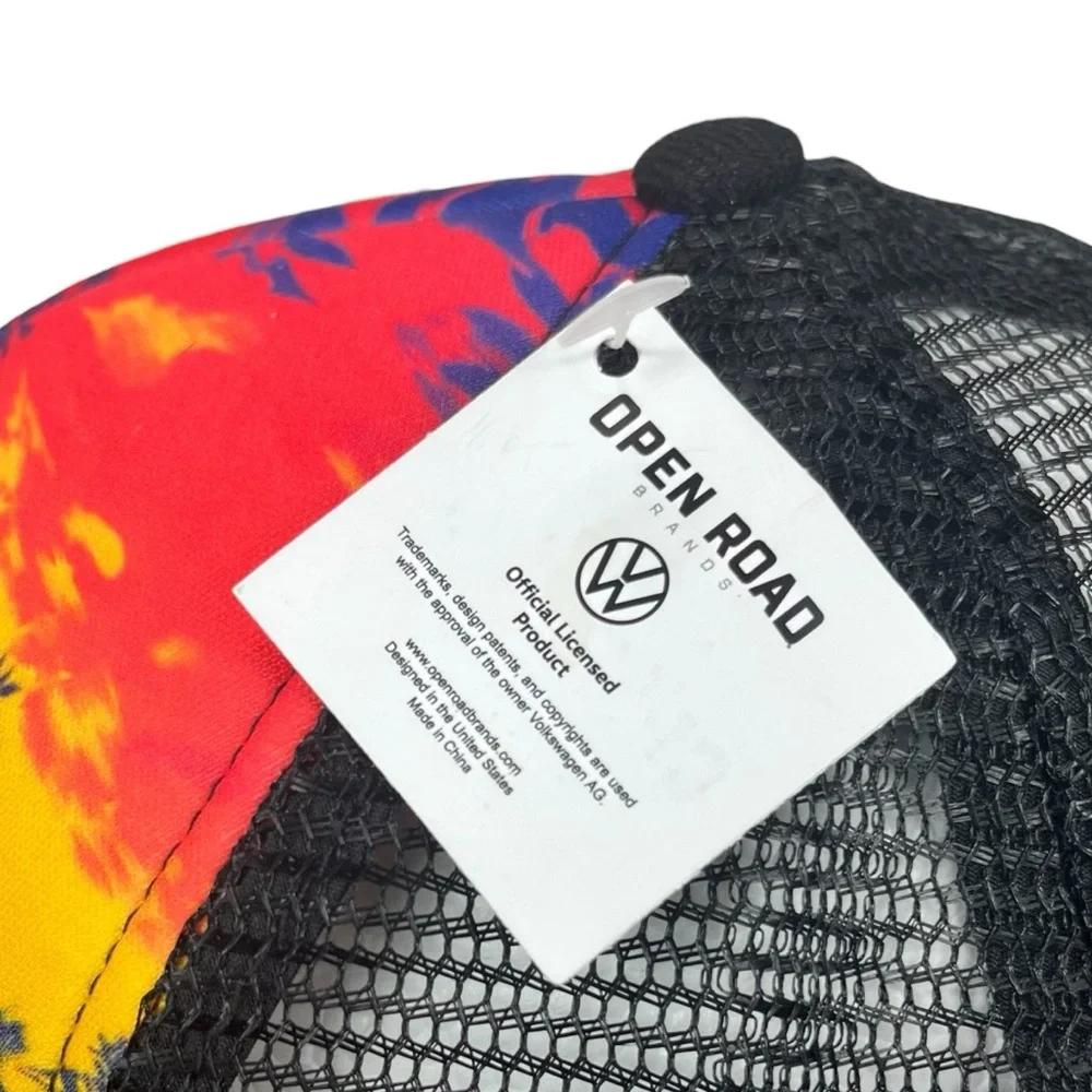 Open Road VW Bus Trucker Hat One Size Multicolor Mesh‎ Snapback NWT